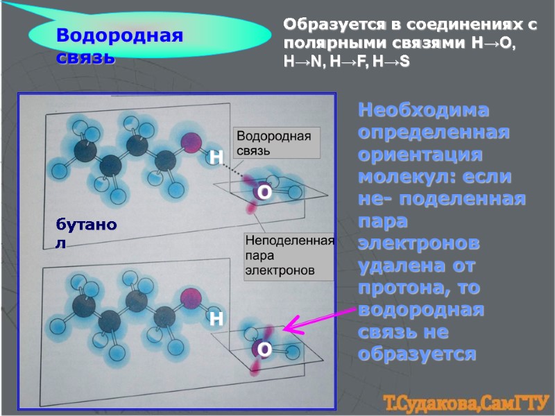 Водородная связь Образуется в соединениях с полярными связями H→O, H→N, H→F, H→S  Н